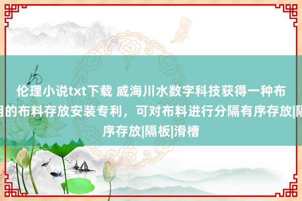 伦理小说txt下载 威海川水数字科技获得一种布料加工用的布料存放安装专利，可对布料进行分隔有序存放|隔板|滑槽