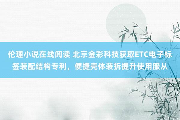 伦理小说在线阅读 北京金彩科技获取ETC电子标签装配结构专利，便捷壳体装拆提升使用服从